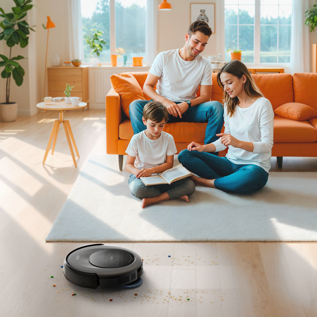Eufy Robot Vacuum Omni C20 + Soundcore Rave 3S | AI Karaoke Party Speaker with 200W Sound + Eufy Outdoor String Lights E10