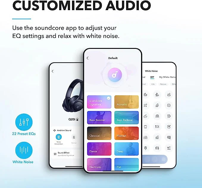 Q20i | Hybrid Active Noise Cancelling Headphones (Refurbished)