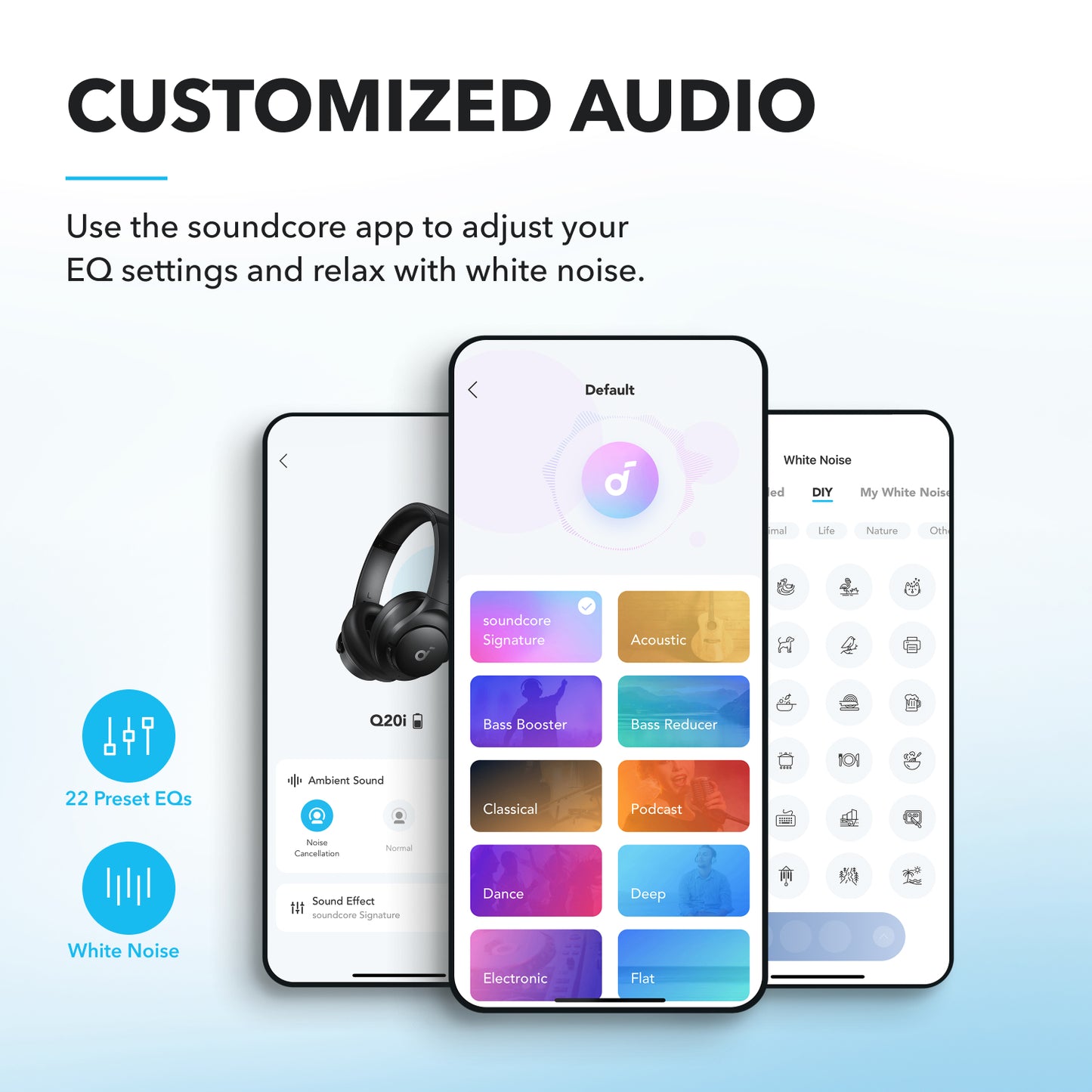 Q20i | Hybrid Active Noise Cancelling Headphones (Refurbished)