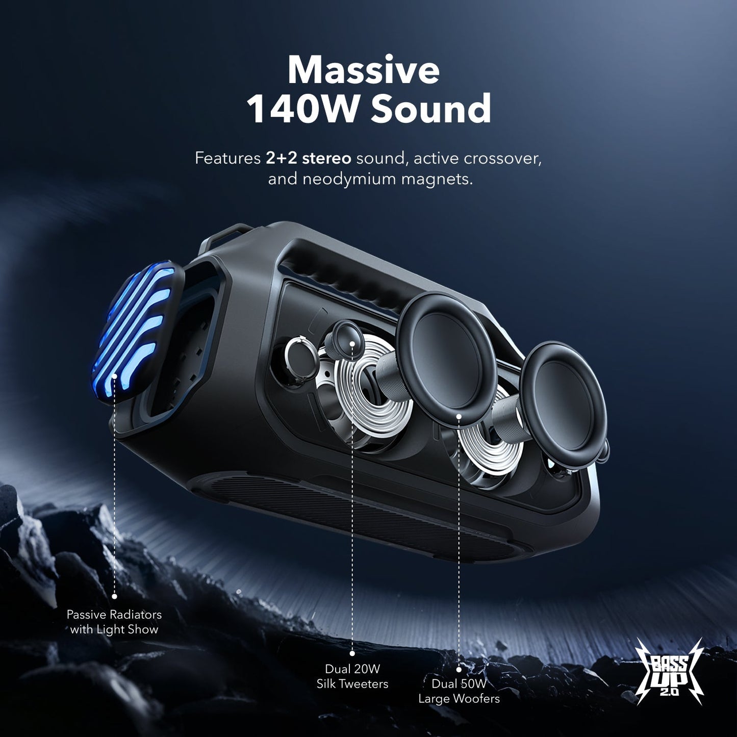 Boom 2 Plus | Powerful Outdoor Bass Bluetooth Speaker(Refurbished)