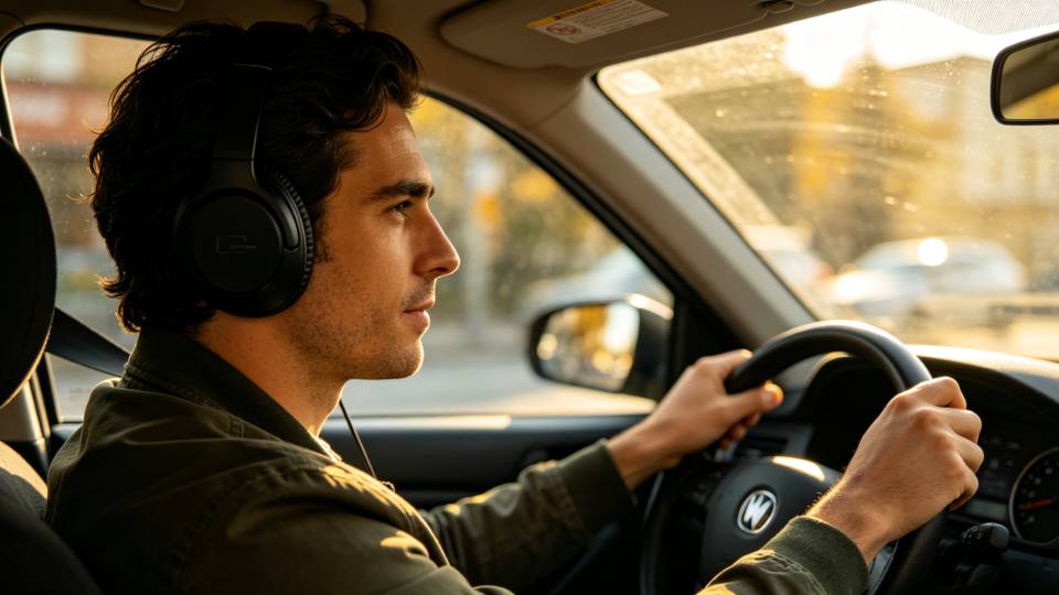 Driving with headphones