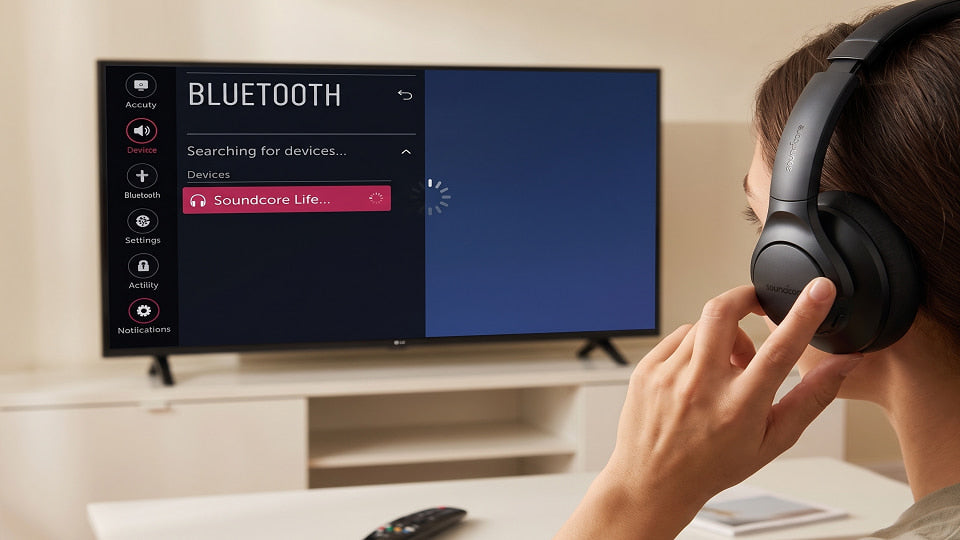 Connecting soundcore headphone to Samsung tv