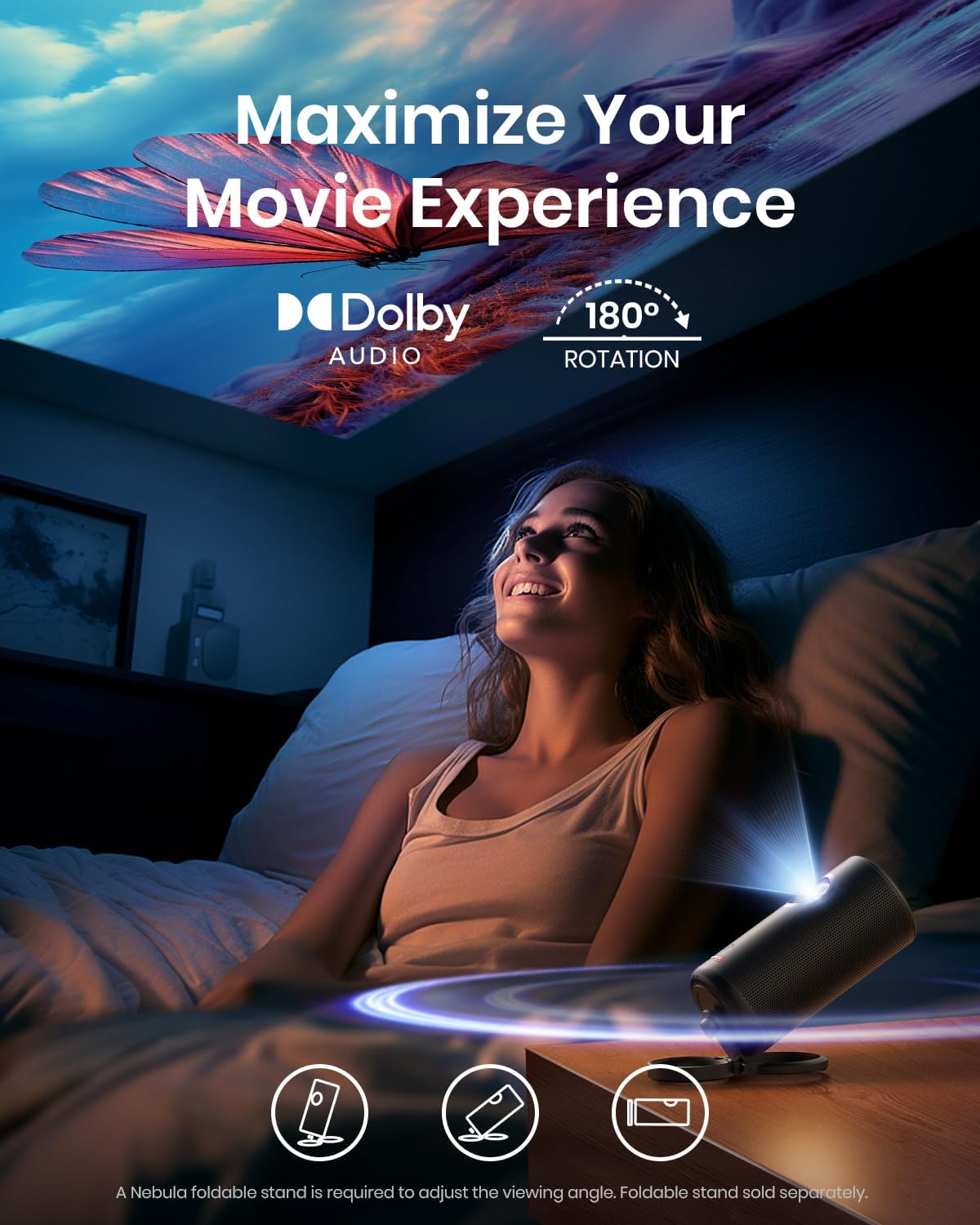 soundcore Nebula Capsule 3 Laser | Ultra Portable Laser Projector, 1080p HD, Built-In Battery