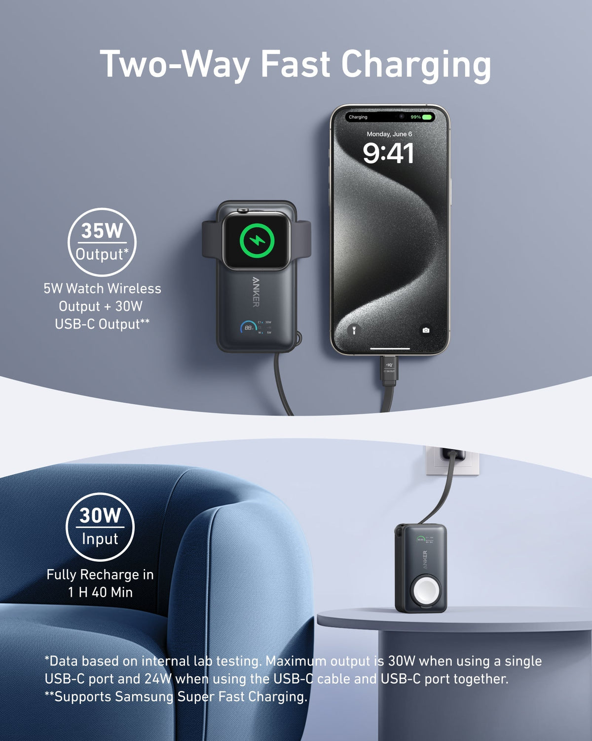 Liberty 4 NC | True-Wireless Noise Cancelling Earbuds + Anker MagGo Power Bank (10K, 35W, For Apple Watch)