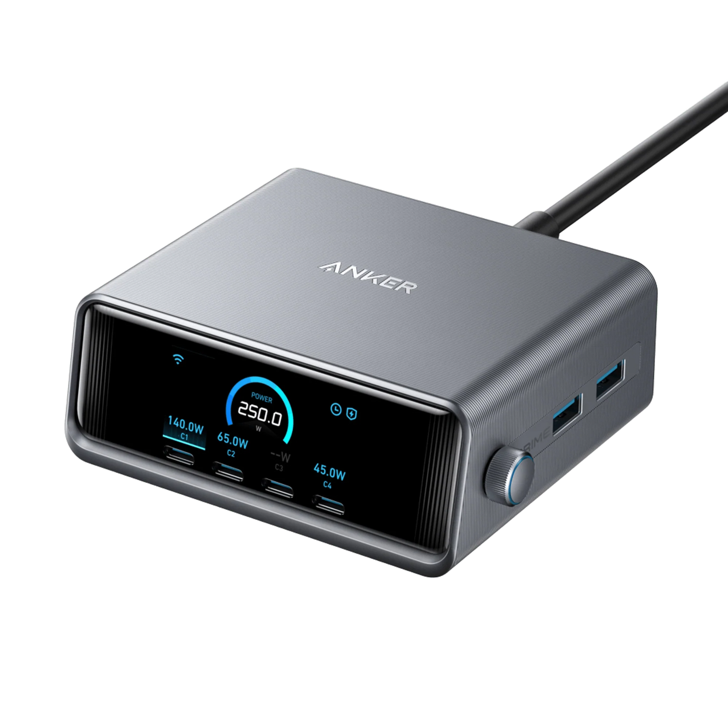 Anker Prime Charger (250W, 6 Ports, GaNPrime) +Anker USB-C to USB-C Cable +Soundcore old AeroFit 2 (Adjustable Open-Ear Wireless Earbuds)