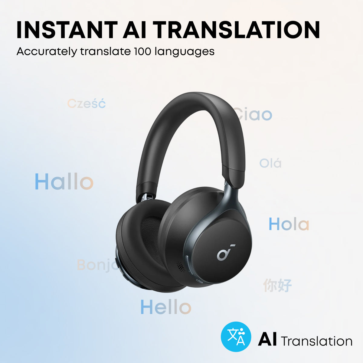 soundcore Space One | Noise Cancelling Headphones, 2X Stronger Voice Reduction