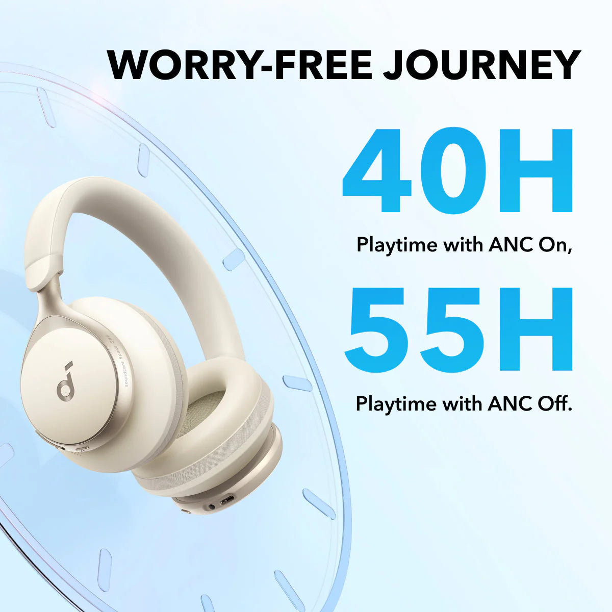 soundcore Space One | Noise Cancelling Headphones, 2X Stronger Voice Reduction