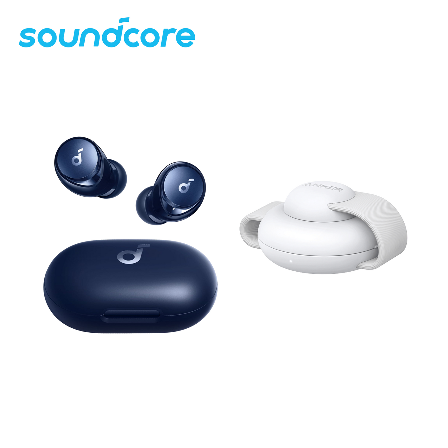 Space A40 | Long-Lasting Noise Cancelling Earbuds + Anker MagGo Wireless Charging Station (3-in-1, Foldable Pad)