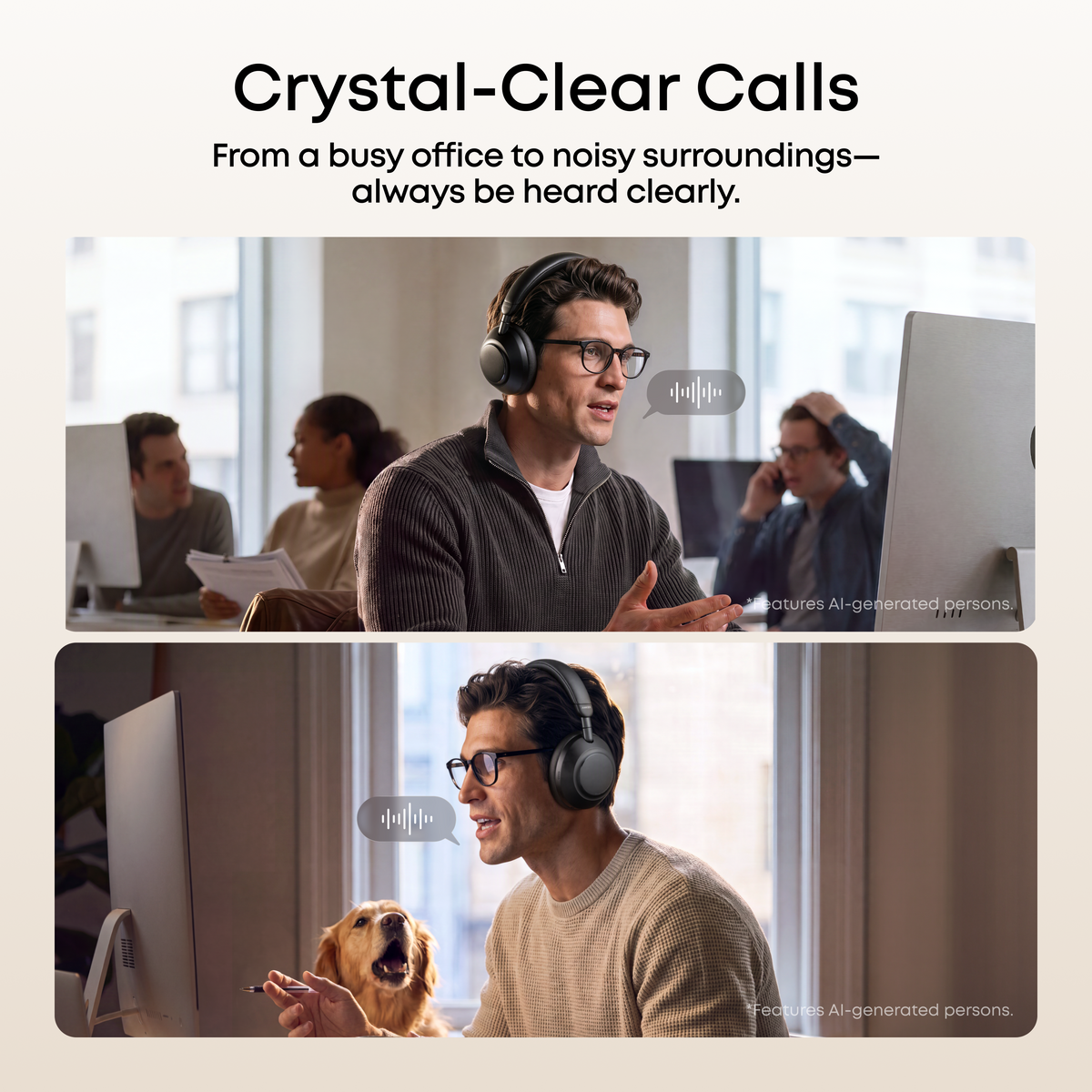 Anker soundcore Space 2 Pro | Over Ear Headphones with Thus™ AI for Clear Calls