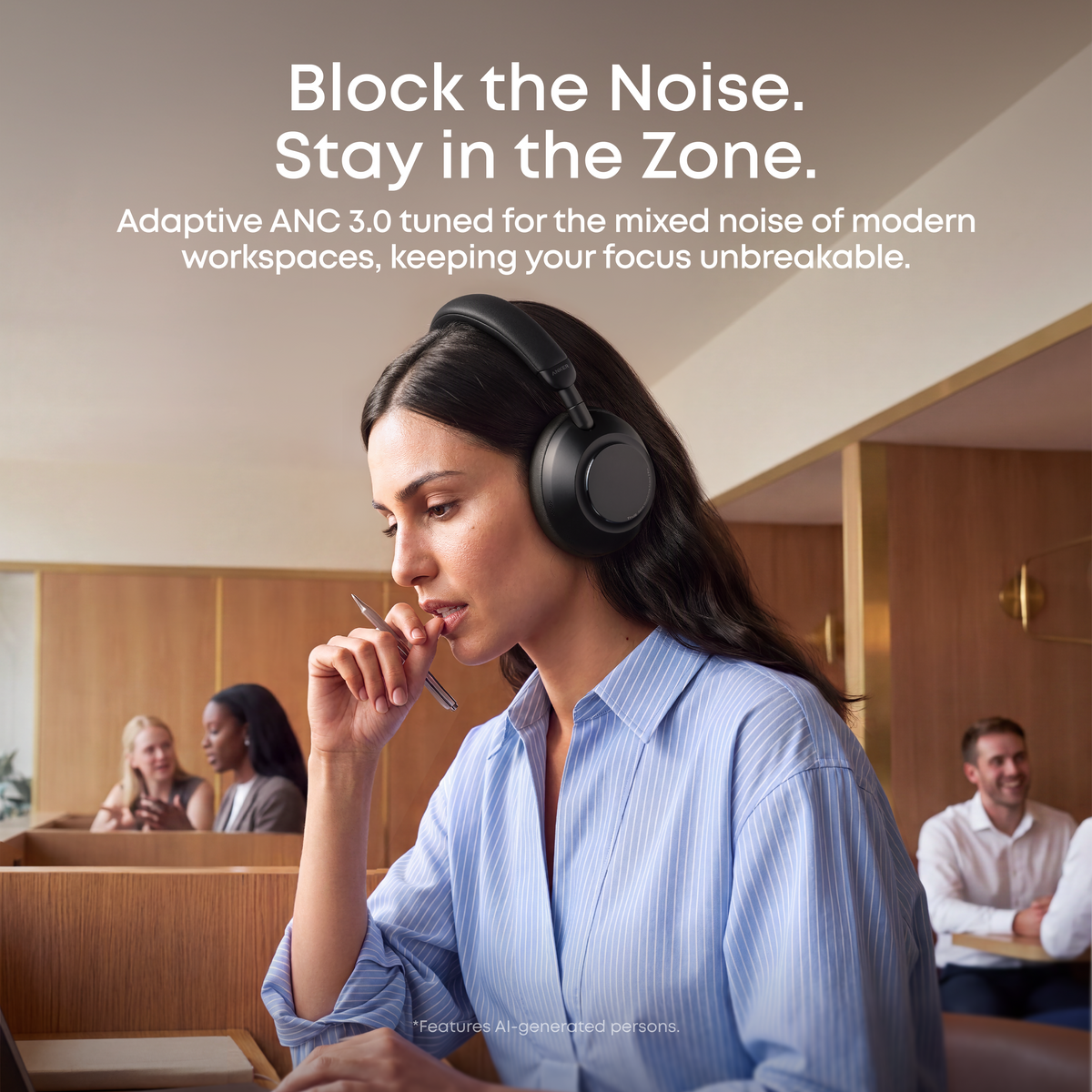 Anker soundcore Space 2 Pro | Over Ear Headphones with Thus™ AI for Clear Calls