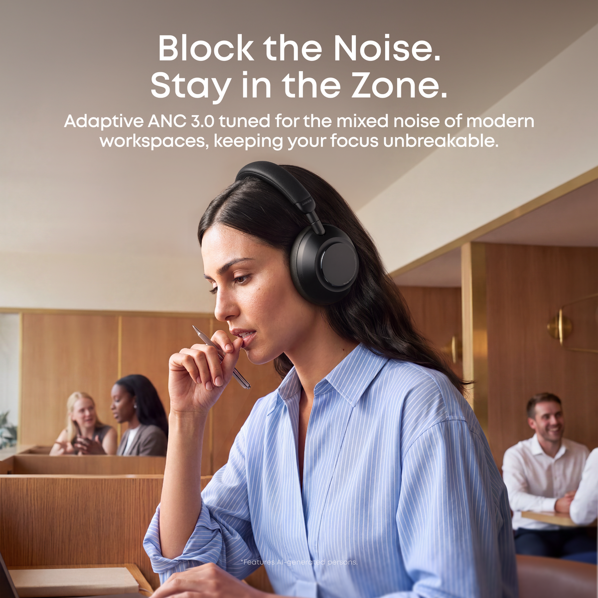 Anker soundcore Space 2 Pro | Over Ear Headphones with Thus™ AI for Clear Calls