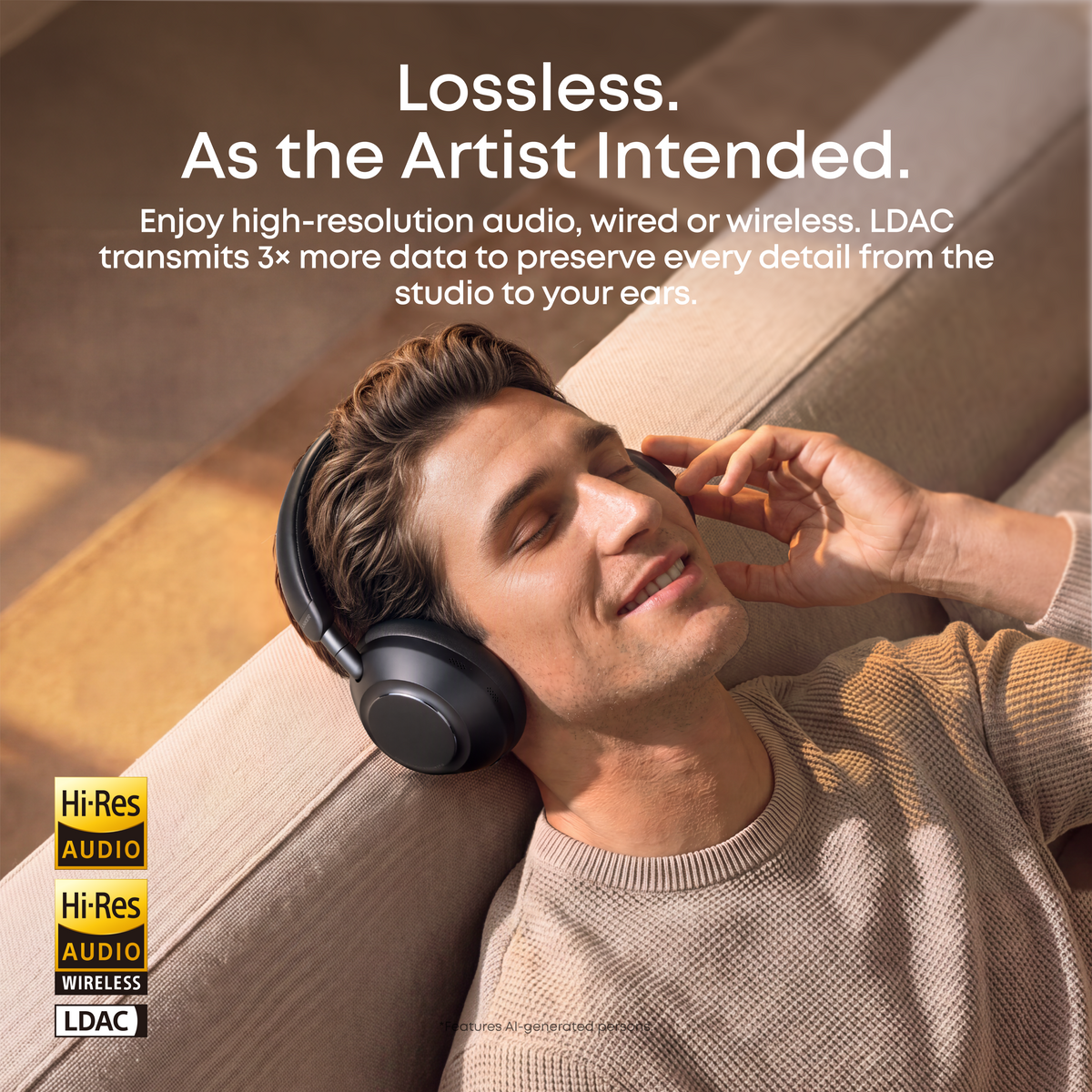 Anker soundcore Space 2 Pro | Over Ear Headphones with Thus™ AI for Clear Calls