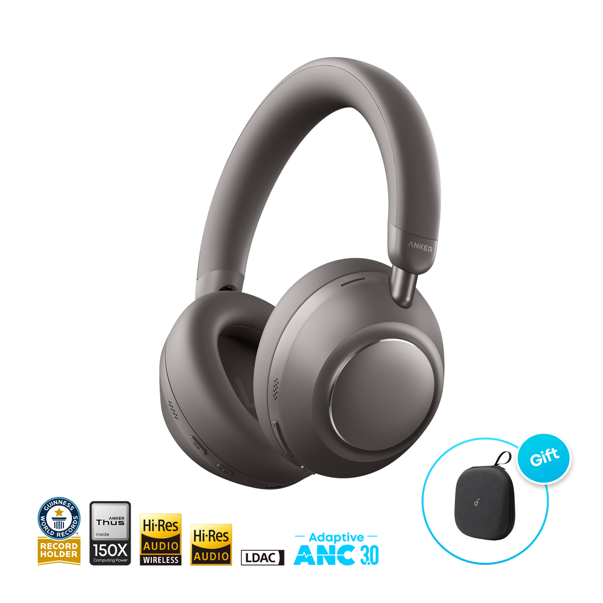 Anker soundcore Space 2 Pro | Over Ear Headphones with Thus™ AI for Clear Calls