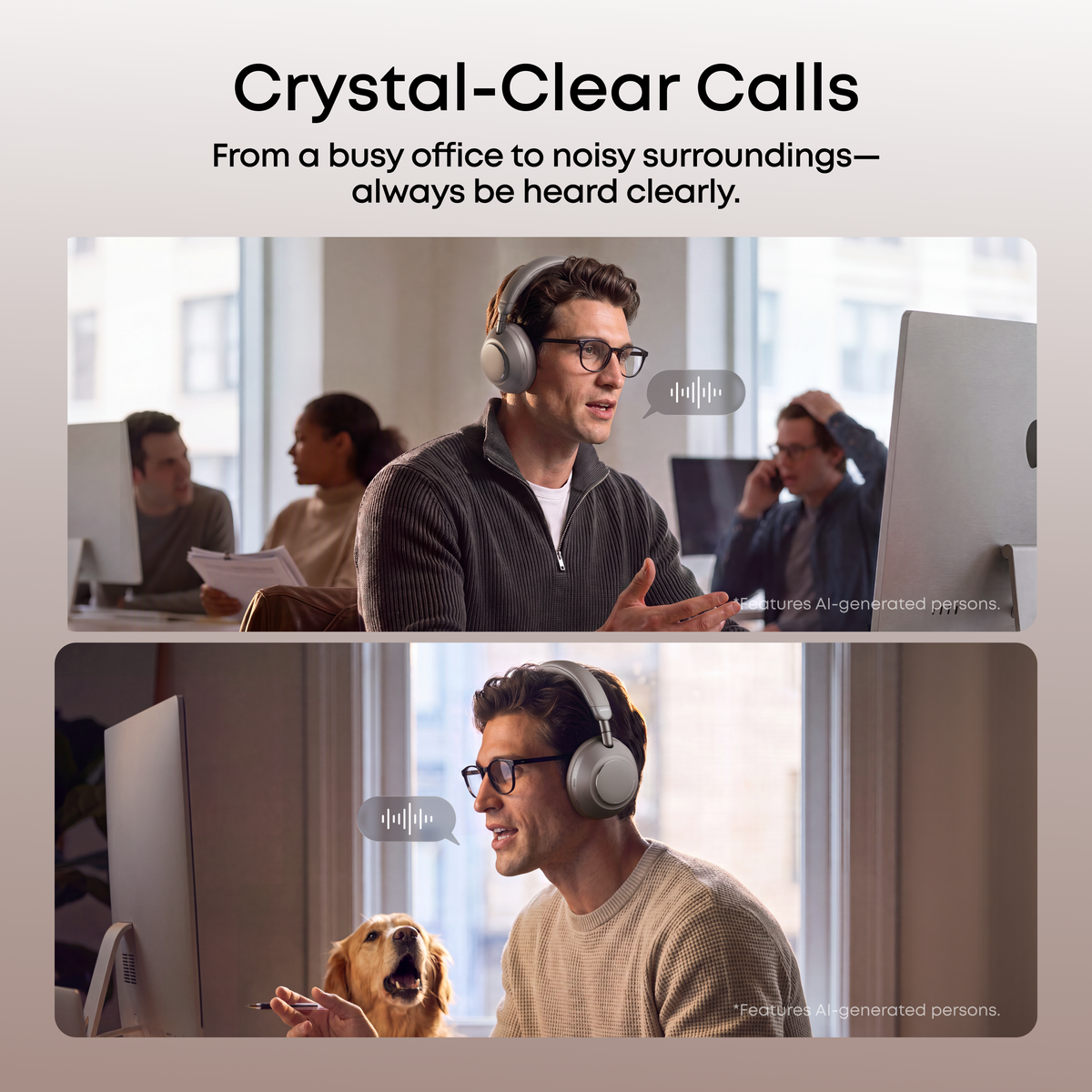 Anker soundcore Space 2 Pro | Over Ear Headphones with Thus™ AI for Clear Calls