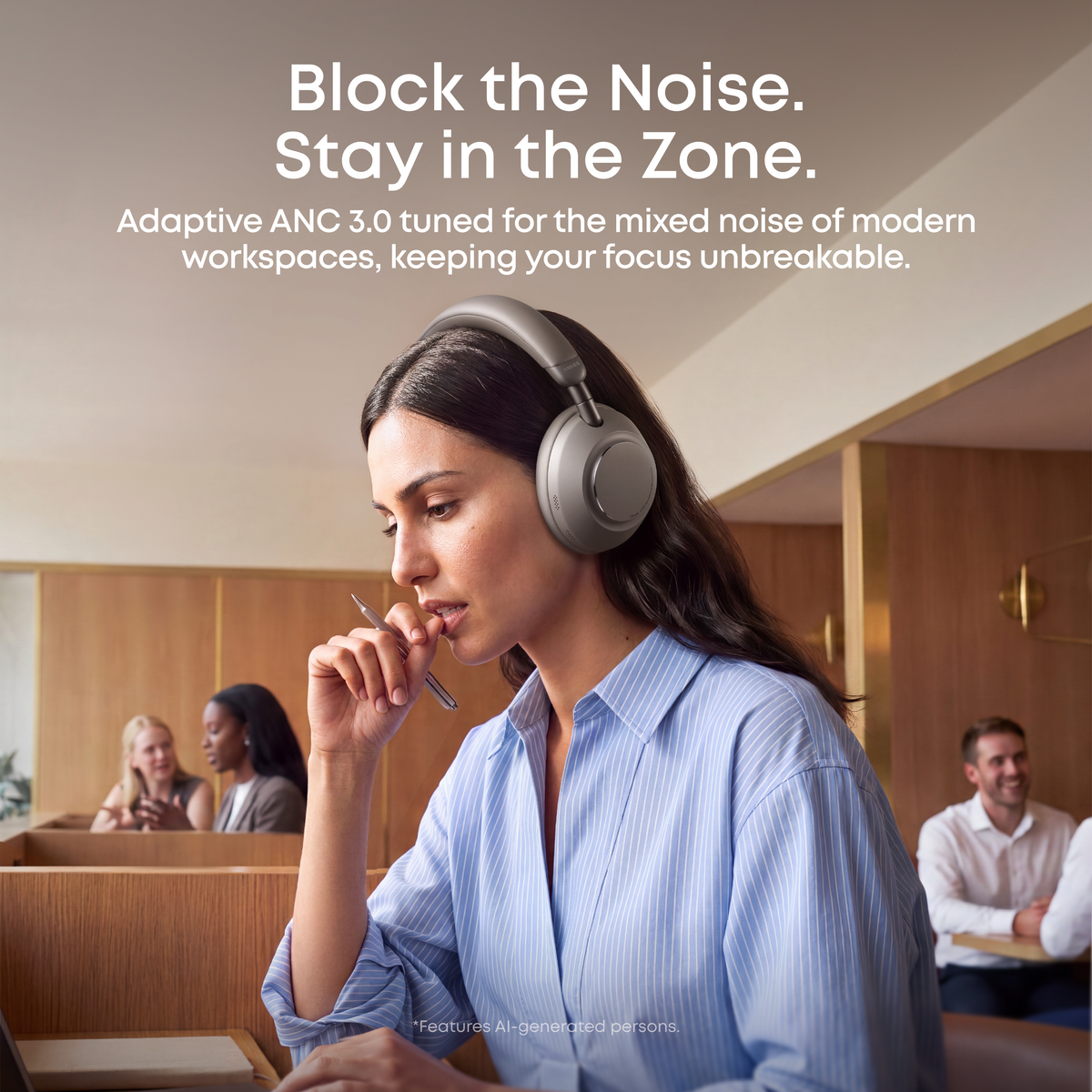 Anker soundcore Space 2 Pro | Over Ear Headphones with Thus™ AI for Clear Calls