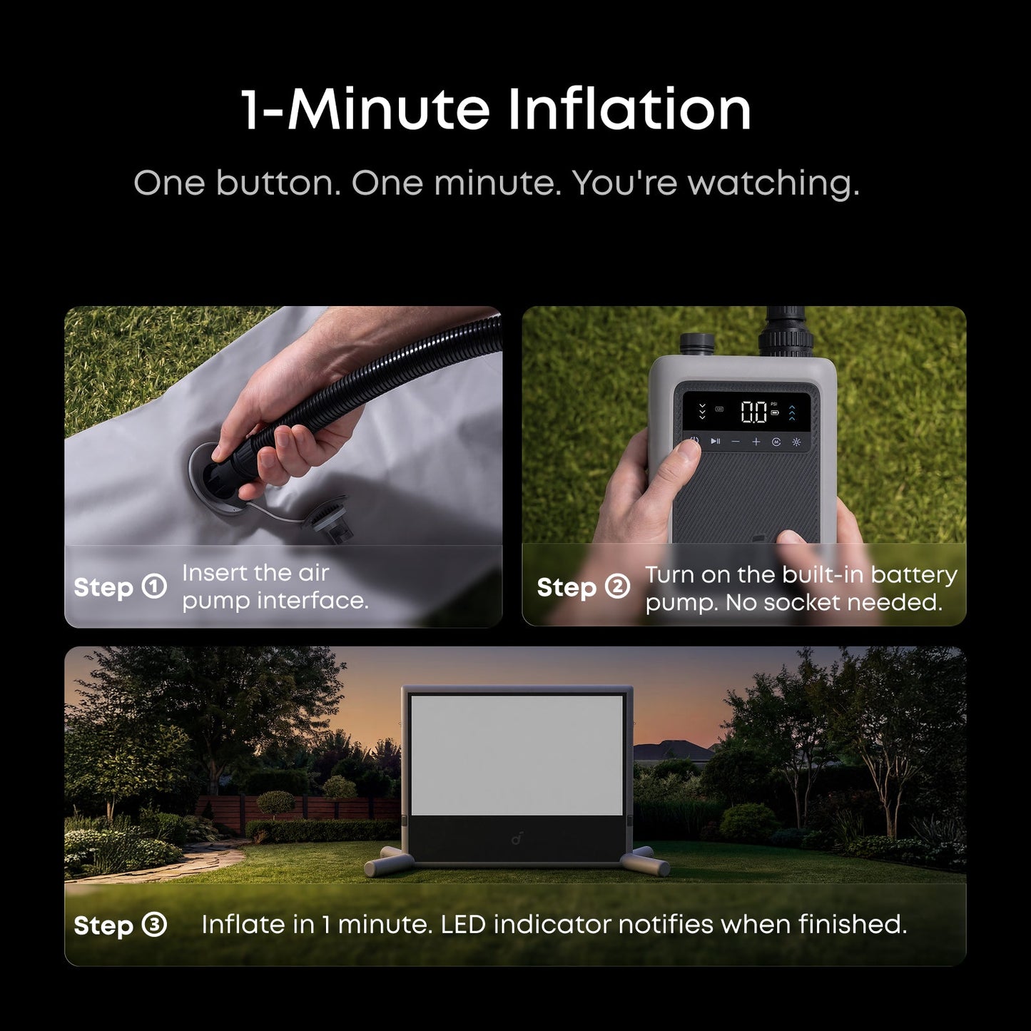 soundcore Nebula 120" Silent Inflatable Projector Screen