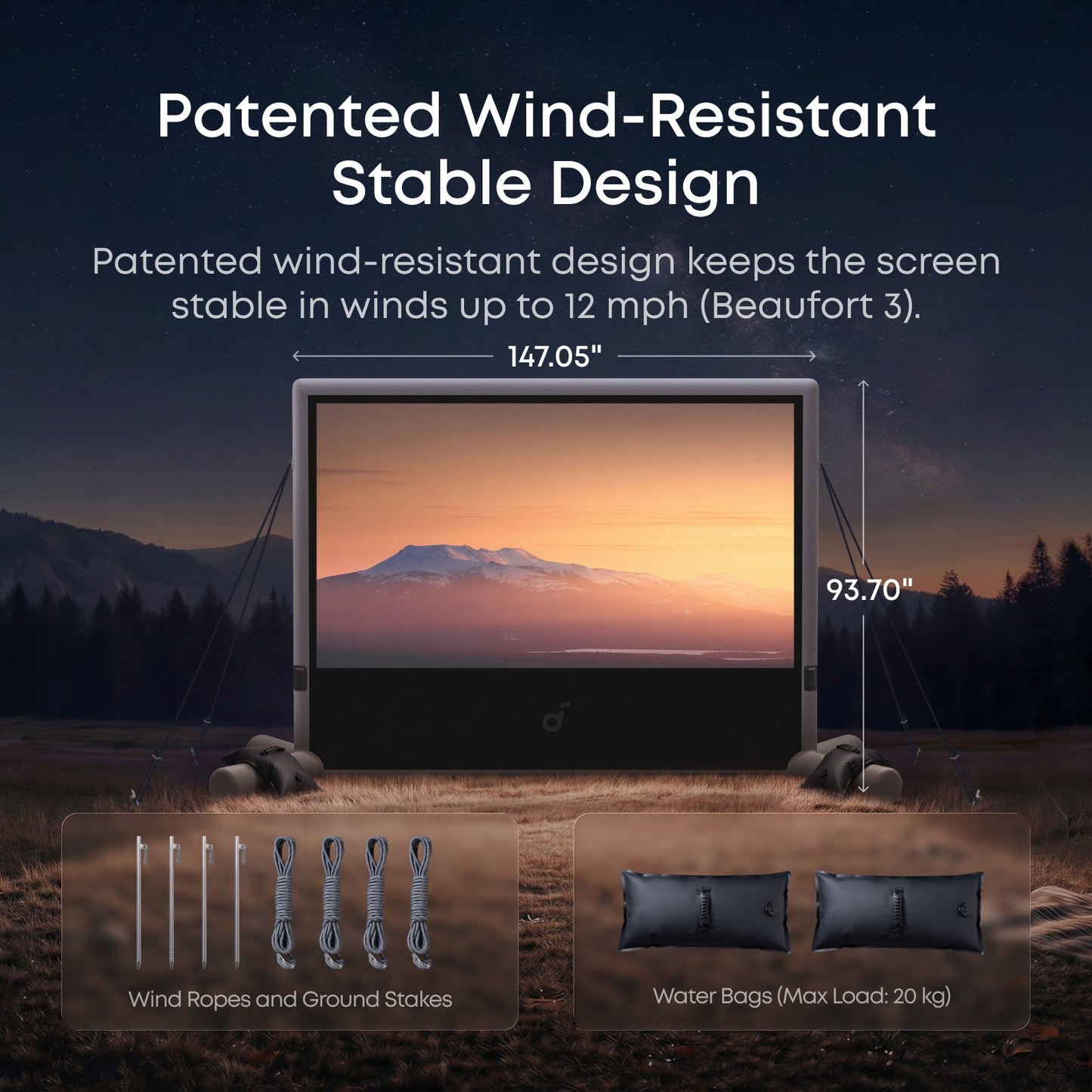 soundcore Nebula 120" Silent Inflatable Projector Screen