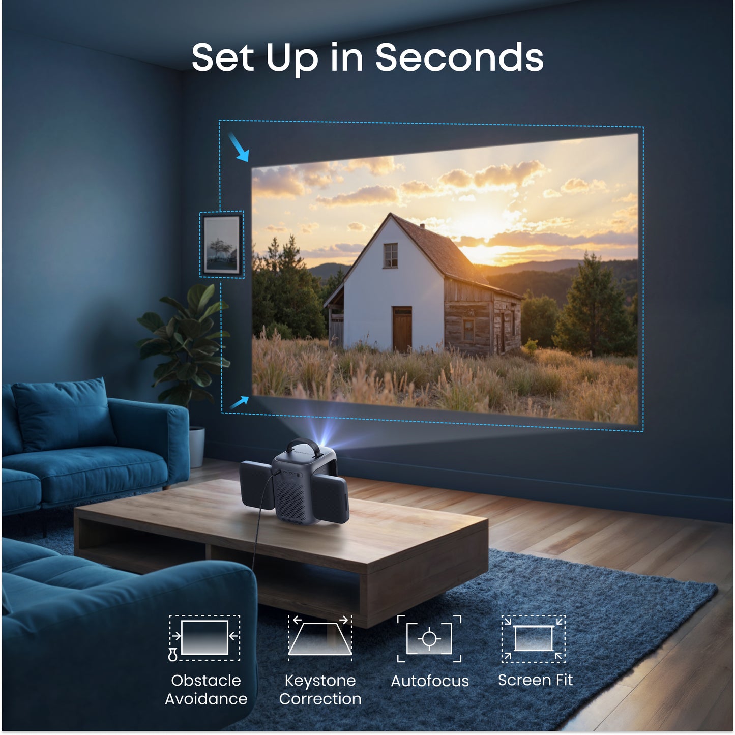 soundcore Nebula P1i | Smart Portable Projector with Flippable Speakers
