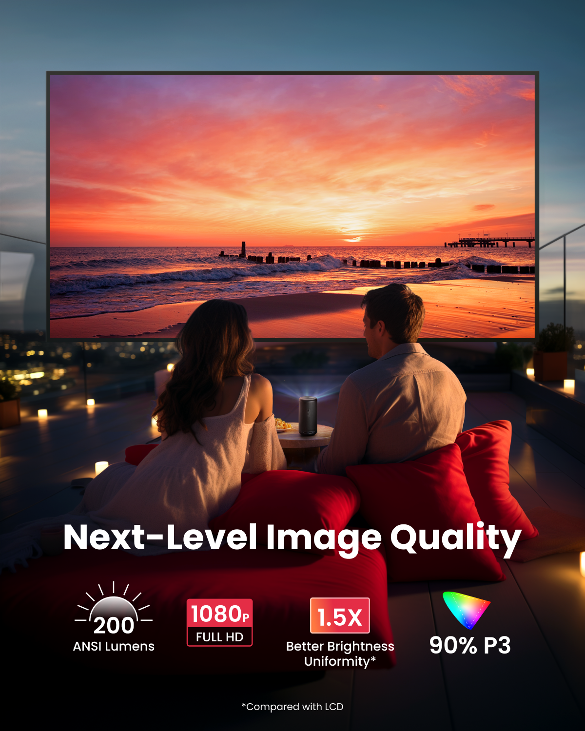 soundcore Nebula Capsule 3 (New) | 1080p Google TV Mini Projector, Built-In Battery