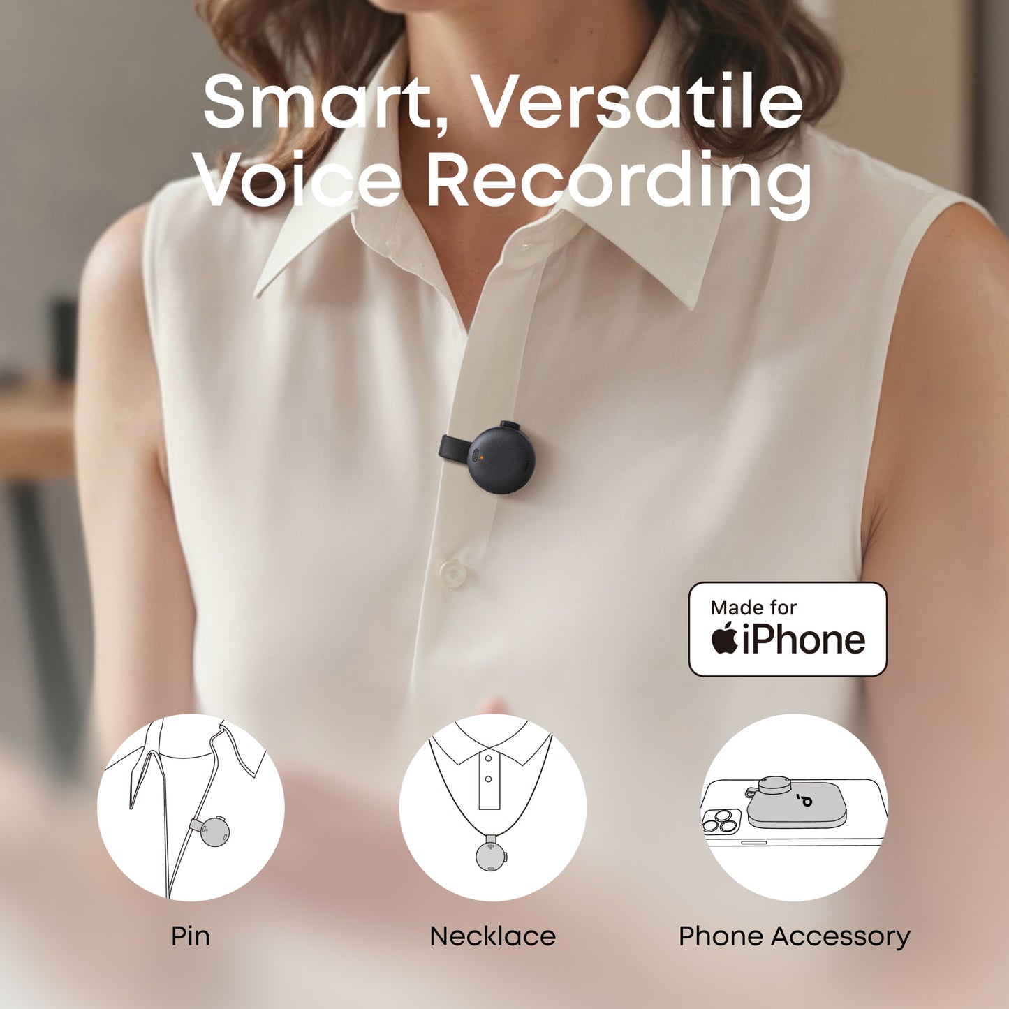 soundcore Work | The World's First Coin-Sized AI Voice Recorder