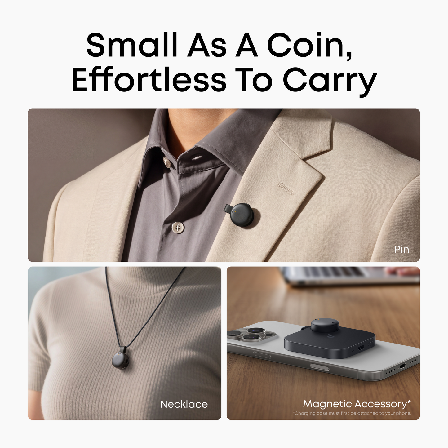 soundcore Work | The World's First Coin-Sized AI Voice Recorder