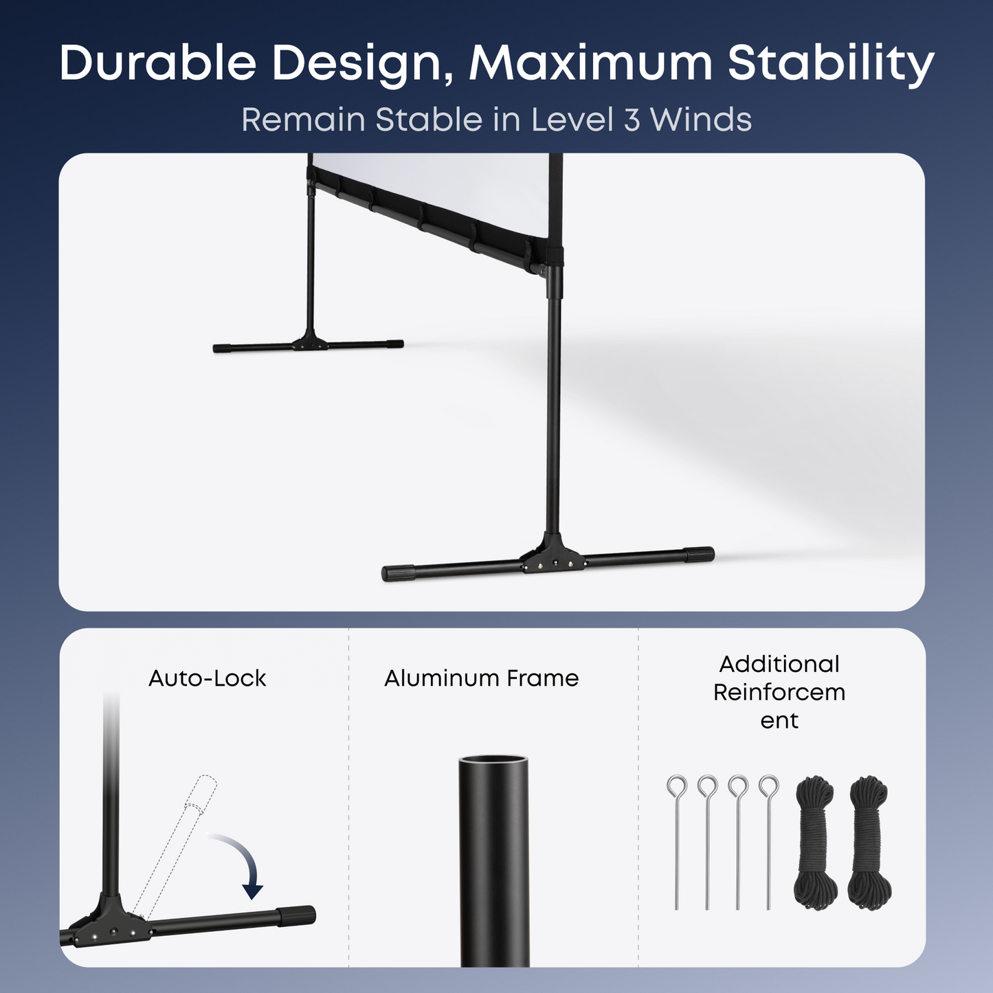 NEBULA 100-Inch Home Projector Screen | Durable & Easy Setup