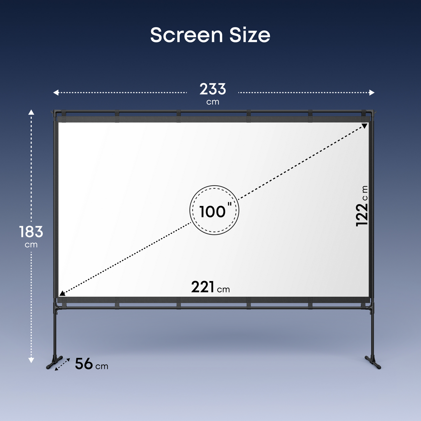 NEBULA 100-Inch Home Projector Screen | Durable & Easy Setup
