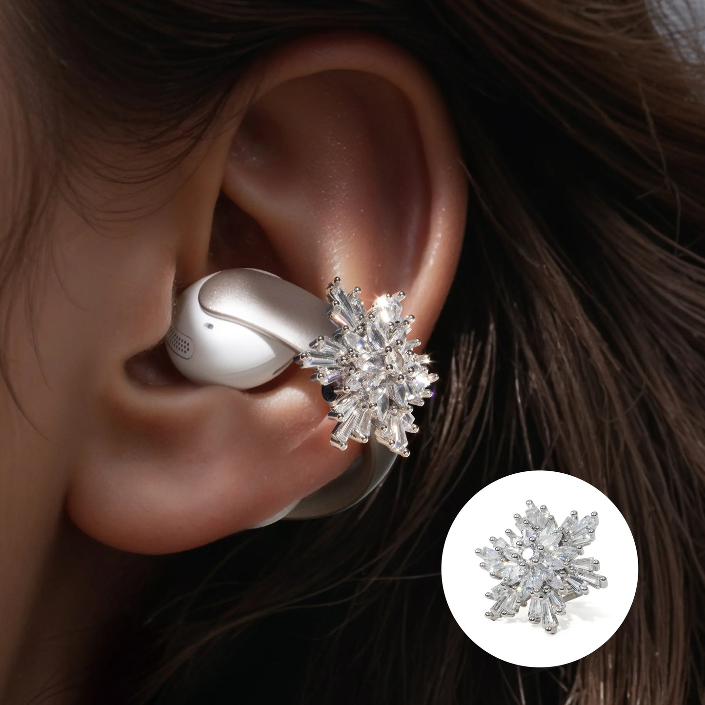 Stylish Snowflake Accessory | Exclusive Design for soundcore AeroClip