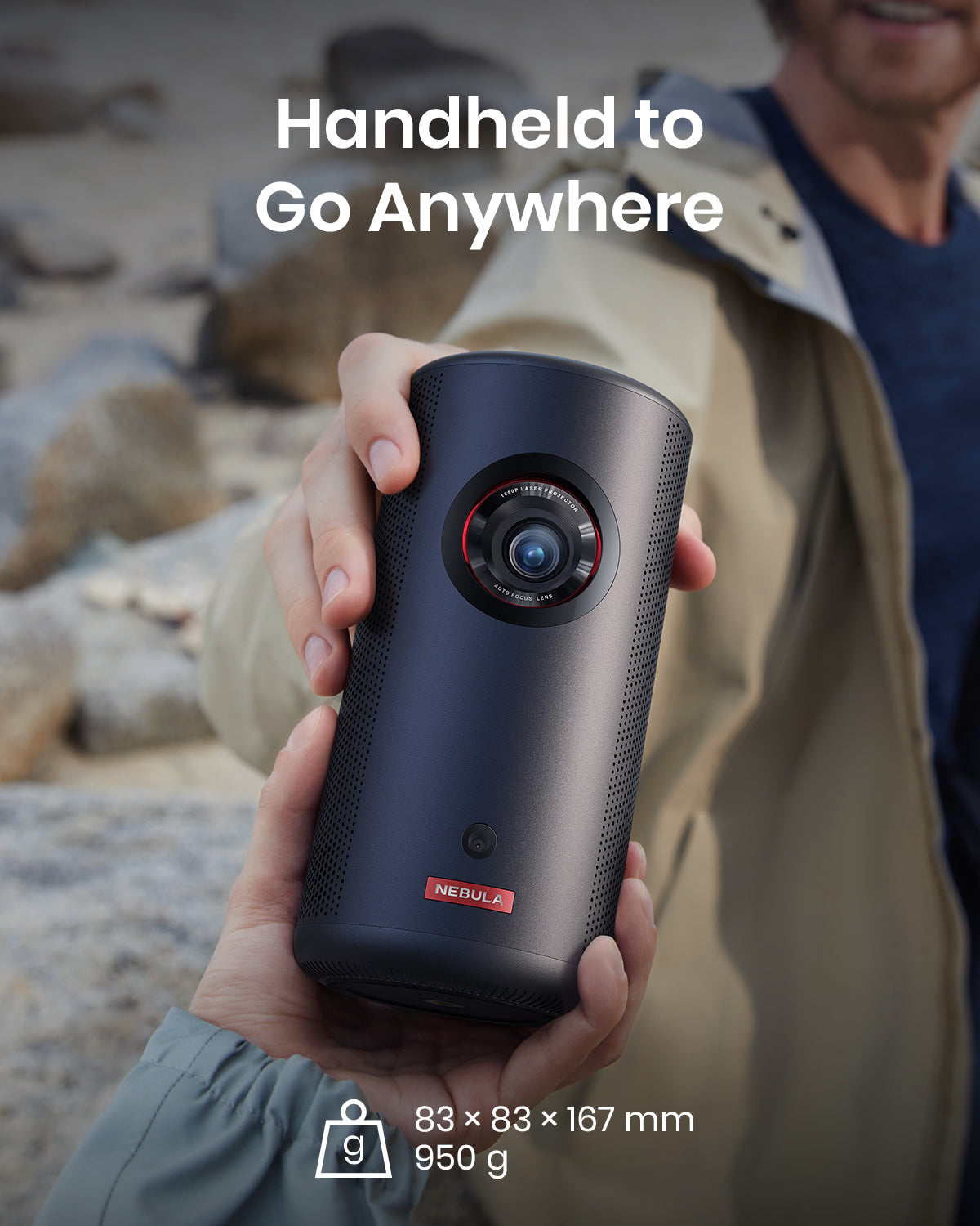 soundcore Nebula Capsule 3 Laser | Ultra Portable Laser Projector, 1080p HD, Built-In Battery