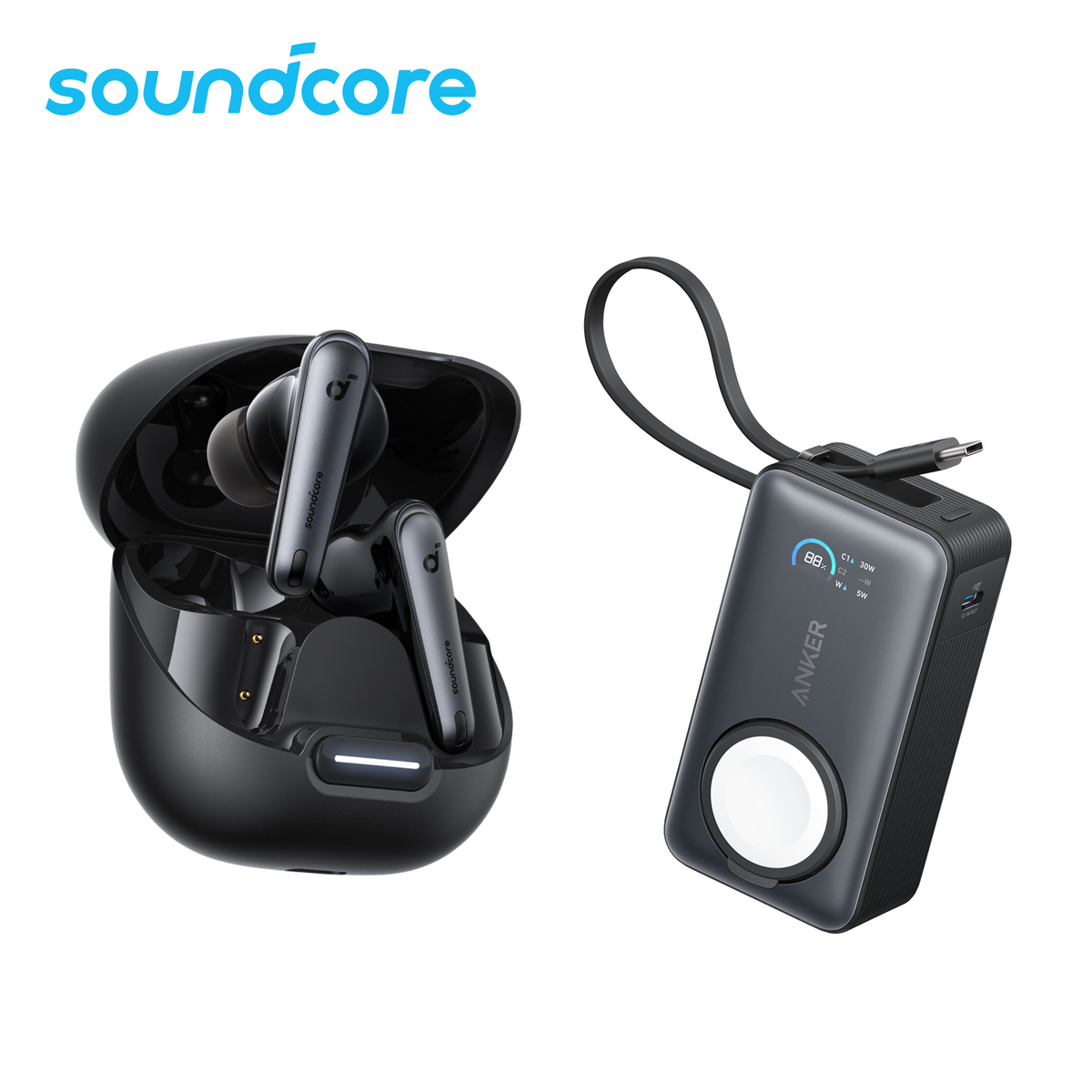 Liberty 4 NC | True-Wireless Noise Cancelling Earbuds + Anker MagGo Power Bank (10K, 35W, For Apple Watch)