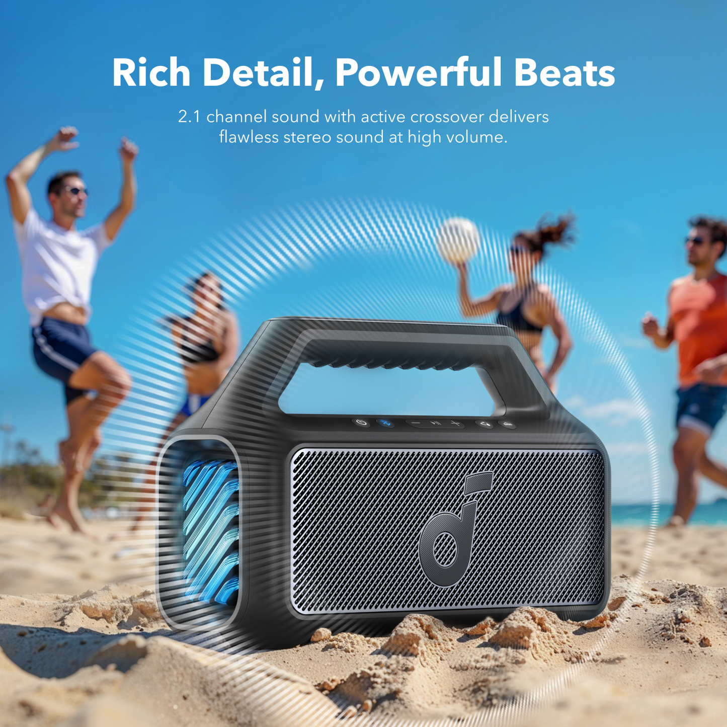 soundcore Boom 2 | Portable Bluetooth Outdoor Speaker, 80W Sound and RGB Lights