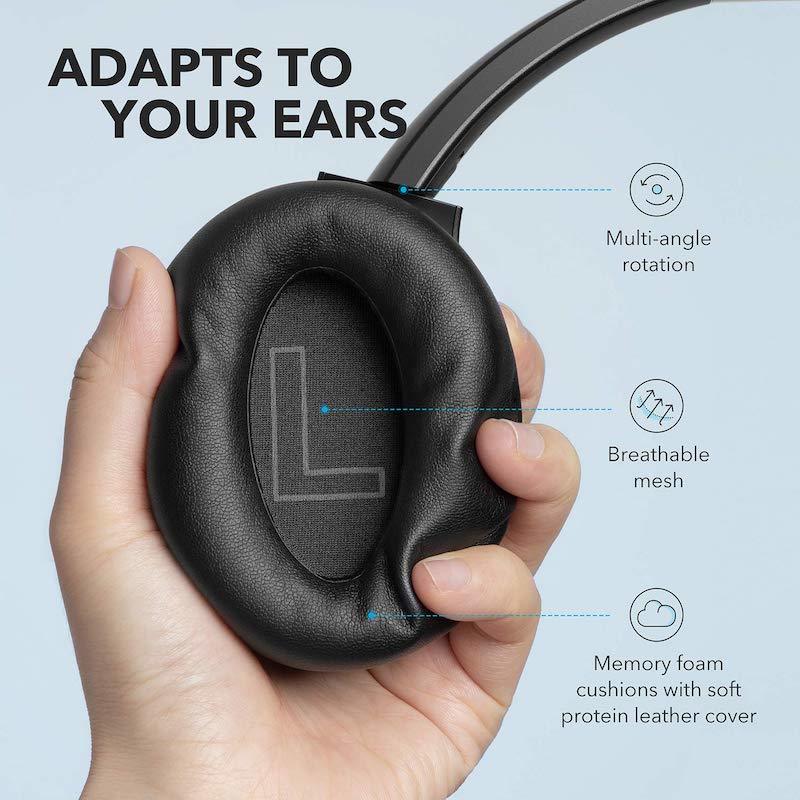 Anker Soundcore Life Q20 Auriculares híbridos con cancelación activa de  ruido, auriculares inalámbricos Bluetooth sobre la oreja, tiempo de